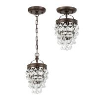 One Light Mini Chandelier by Crystorama - Calypso Collection, Vibrant Bronze Finish - 131-VZ