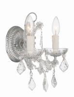Two Light Wall Sconce by Crystorama - Maria Theresa Collection, Polished Chrome Finish - 4472-CH-CL-MWP