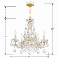 Five Light Mini Chandelier by Crystorama - Maria Theresa Collection, Gold Finish - 4476-GD-CL-MWP