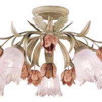 Five Light Semi Flush Mount by Crystorama - Southport Collection, Sage Rose Finish - 4800-SR