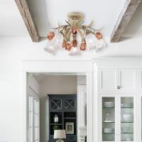 Five Light Semi Flush Mount by Crystorama - Southport Collection, Sage Rose Finish - 4800-SR
