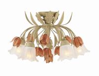 Five Light Semi Flush Mount by Crystorama - Southport Collection, Sage Rose Finish - 4800-SR