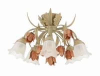 Five Light Semi Flush Mount by Crystorama - Southport Collection, Sage Rose Finish - 4800-SR