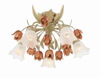 Five Light Semi Flush Mount by Crystorama - Southport Collection, Sage Rose Finish - 4800-SR