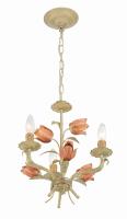 Three Light Mini Chandelier by Crystorama - Southport Collection, Sage Rose Finish - 4803-SR