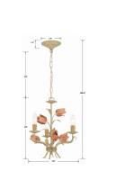 Three Light Mini Chandelier by Crystorama - Southport Collection, Sage Rose Finish - 4803-SR