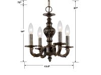 Four Light Mini Chandelier by Crystorama - Paris Market Collection, Venetian Bronze Finish - 5124-VB