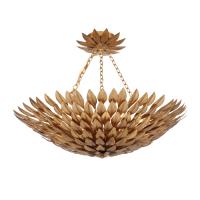 Six Light Chandelier by Crystorama - Broche Collection, Antique Gold Finish - 517-GA