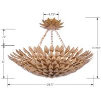 Six Light Chandelier by Crystorama - Broche Collection, Antique Gold Finish - 517-GA