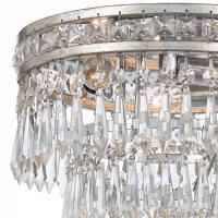 Three Light Flush Mount by Crystorama - Mercer Collection, Olde Silver Finish - 5260-OS-CL-MWP