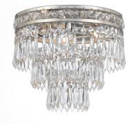 Three Light Flush Mount by Crystorama - Mercer Collection, Olde Silver Finish - 5260-OS-CL-MWP