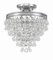 Three Light Semi Flush Mount by Crystorama - Calypso Collection, Polished Chrome Finish - 130-CH_CEILING