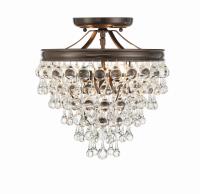 Three Light Semi Flush Mount by Crystorama - Calypso Collection, Vibrant Bronze Finish - 130-VZ_CEILING