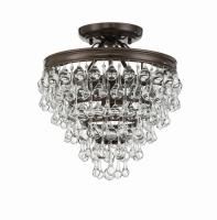 Three Light Semi Flush Mount by Crystorama - Calypso Collection, Vibrant Bronze Finish - 130-VZ_CEILING