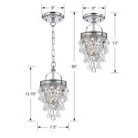 One Light Semi Flush Mount by Crystorama - Calypso Collection, Polished Chrome Finish - 131-CH_CEILING
