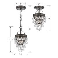 One Light Semi Flush Mount by Crystorama - Calypso Collection, Vibrant Bronze Finish - 131-VZ_CEILING