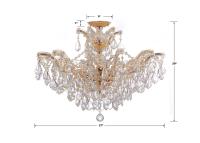 Six Light Semi Flush Mount by Crystorama - Maria Theresa Collection, Gold Finish - 4439-GD-CL-MWP_CEILING
