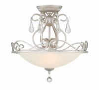 Three Light Semi Flush Mount by Crystorama - Ashton Collection, Olde Silver Finish - 5010-OS-CL-MWP