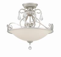 Three Light Semi Flush Mount by Crystorama - Ashton Collection, Olde Silver Finish - 5010-OS-CL-MWP