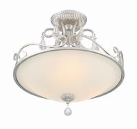 Three Light Semi Flush Mount by Crystorama - Ashton Collection, Olde Silver Finish - 5010-OS-CL-MWP