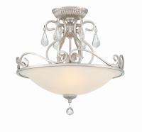 Three Light Semi Flush Mount by Crystorama - Ashton Collection, Olde Silver Finish - 5010-OS-CL-MWP