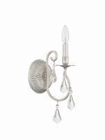 One Light Wall Sconce by Crystorama - Ashton Collection, Olde Silver Finish - 5011-OS-CL-MWP