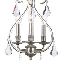 Three Light Mini Chandelier by Crystorama - Ashton Collection, Olde Silver Finish - 5013-OS-CL-MWP