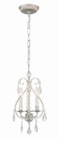 Three Light Mini Chandelier by Crystorama - Ashton Collection, Olde Silver Finish - 5013-OS-CL-MWP