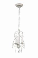 Three Light Mini Chandelier by Crystorama - Ashton Collection, Olde Silver Finish - 5013-OS-CL-MWP