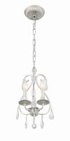 Three Light Mini Chandelier by Crystorama - Ashton Collection, Olde Silver Finish - 5013-OS-CL-MWP