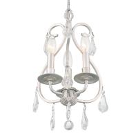 Three Light Mini Chandelier by Crystorama - Ashton Collection, Olde Silver Finish - 5013-OS-CL-MWP