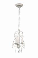 Three Light Mini Chandelier by Crystorama - Ashton Collection, Olde Silver Finish - 5013-OS-CL-MWP