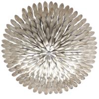 Six Light Flush Mount by Crystorama - Broche Collection, Antique Silver Finish - 507-SA