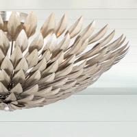 Six Light Flush Mount by Crystorama - Broche Collection, Antique Silver Finish - 507-SA