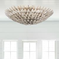 Six Light Flush Mount by Crystorama - Broche Collection, Antique Silver Finish - 507-SA