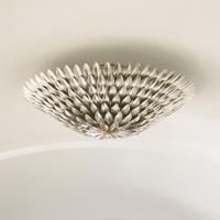 Six Light Flush Mount by Crystorama - Broche Collection, Antique Silver Finish - 507-SA