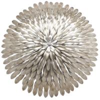 Six Light Flush Mount by Crystorama - Broche Collection, Antique Silver Finish - 507-SA