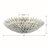 Six Light Flush Mount by Crystorama - Broche Collection, Antique Silver Finish - 507-SA