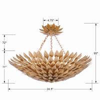 Six Light Semi Flush Mount by Crystorama - Broche Collection, Antique Gold Finish - 517-GA_CEILING