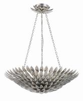 Six Light Chandelier by Crystorama - Broche Collection, Antique Silver Finish - 517-SA