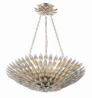 Six Light Chandelier by Crystorama - Broche Collection, Antique Silver Finish - 517-SA