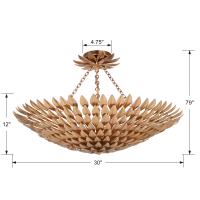 Eight Light Semi Flush Mount by Crystorama - Broche Collection, Antique Gold Finish - 519-GA_CEILING