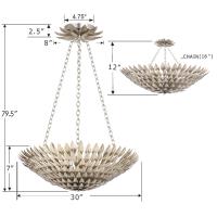 Eight Light Chandelier by Crystorama - Broche Collection, Antique Silver Finish - 519-SA