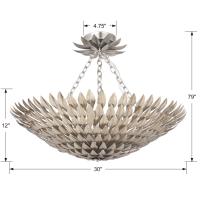 Eight Light Semi Flush Mount by Crystorama - Broche Collection, Antique Silver Finish - 519-SA_CEILING