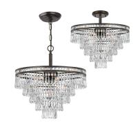 Seven Light Semi Flush Mount by Crystorama - Mercer Collection, English Bronze Finish - 5264-EB-CL-MWP_CEILING
