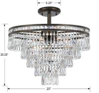 Seven Light Semi Flush Mount by Crystorama - Mercer Collection, English Bronze Finish - 5264-EB-CL-MWP_CEILING