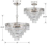 Seven Light Chandelier by Crystorama - Mercer Collection, Olde Silver Finish - 5264-OS-CL-MWP