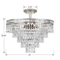 Seven Light Semi Flush Mount by Crystorama - Mercer Collection, Olde Silver Finish - 5264-OS-CL-MWP_CEILING