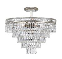 Seven Light Semi Flush Mount by Crystorama - Mercer Collection, Olde Silver Finish - 5264-OS-CL-MWP_CEILING