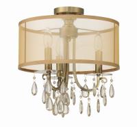 Three Light Semi Flush Mount by Crystorama - Hampton Collection, Antique Brass Finish - 5623-AB_CEILING